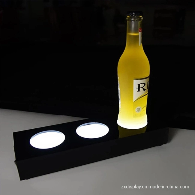 Custom Acrylic Cocktail and Beer Bottle Displays with LED Light for Bar