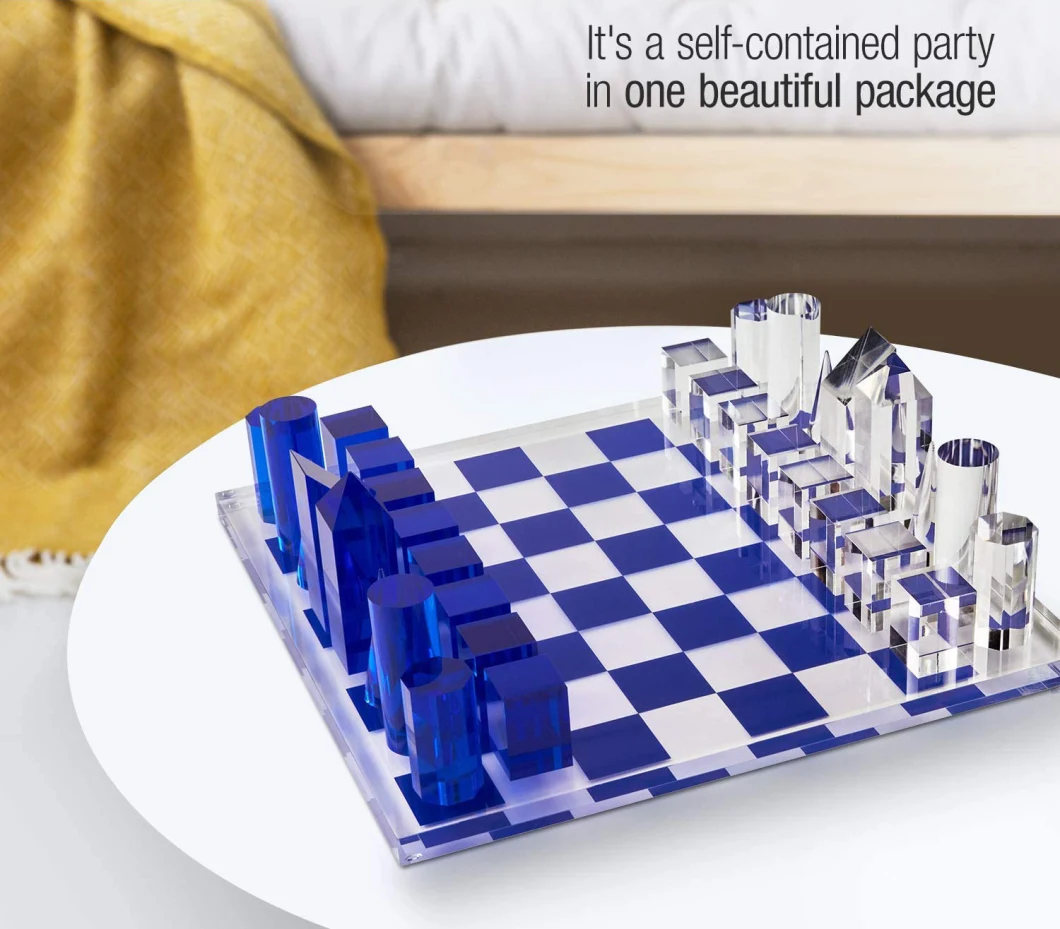 BSCI Factory Customized Logo Acrylic Chess Set